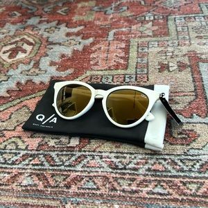 Quay “The Love Cats” Sunglasses, White, NWT